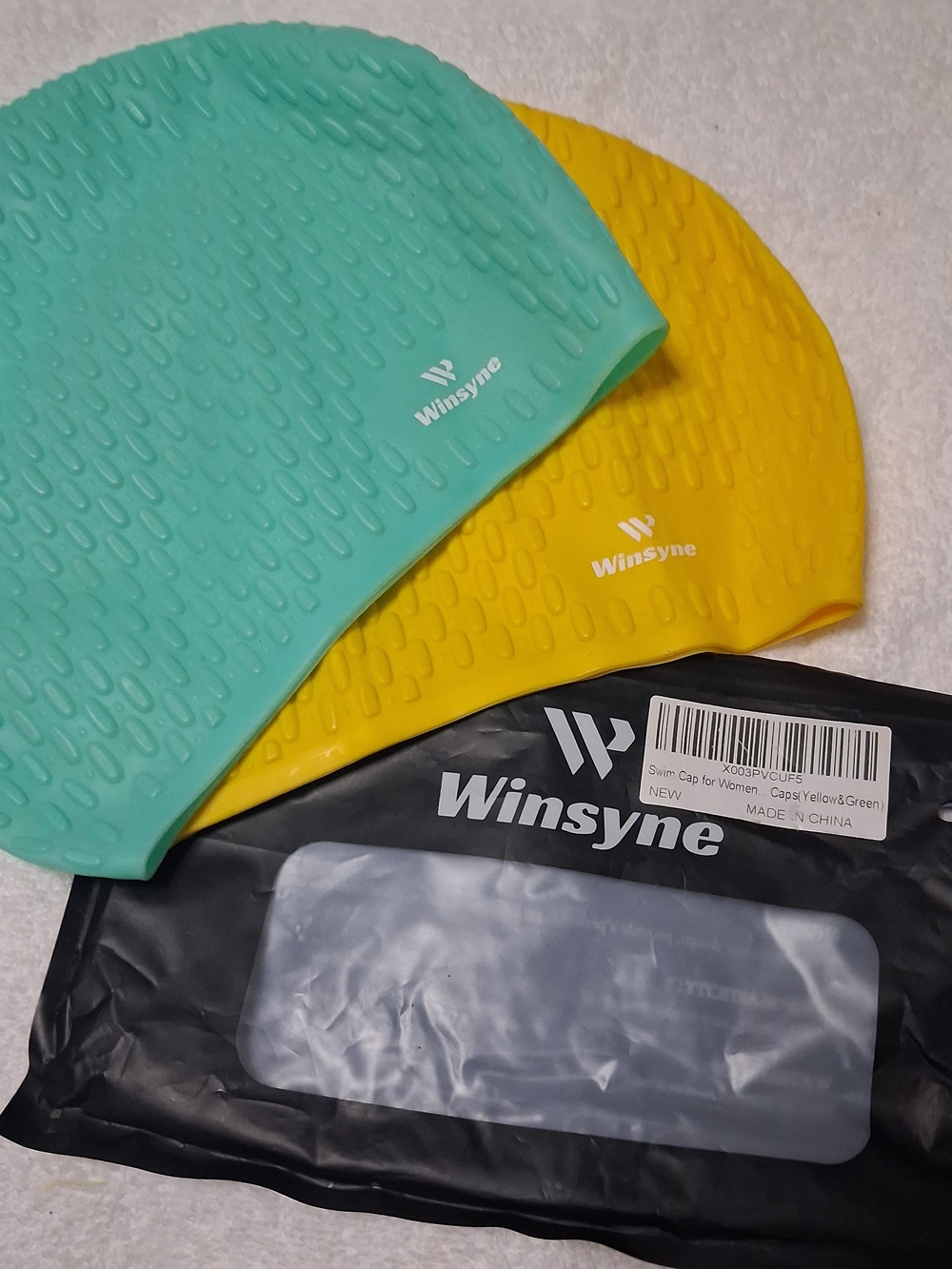 Winsyne Silicone Swim Caps (Qty 2)